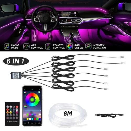Rgb led car interior - 8m, fiber