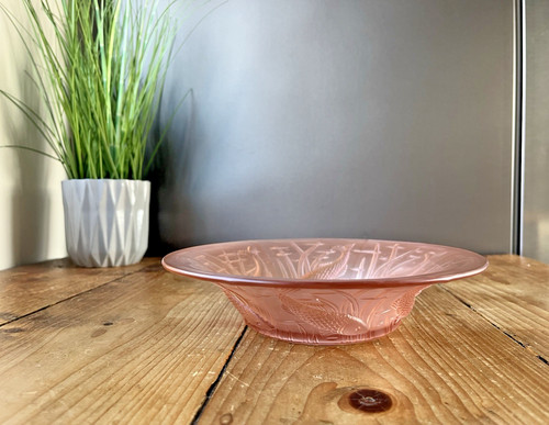 Art deco frosted pink fish - art,
