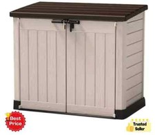 Keter Garden Storage Box XXL 1200L Garden Shed Box Heavy Duty Waterproof - Beige