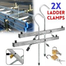 Heavy Duty Ladder Roof Rack Clamp Clamps 2 Locks Lockable Safe Ladders Universal