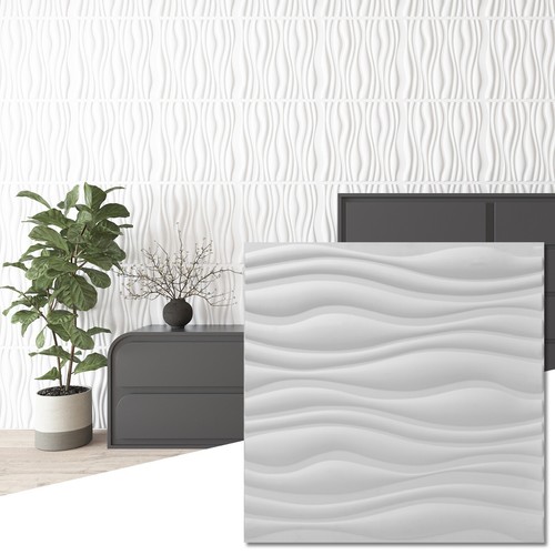 Art3d pvc wave board textured - wave,