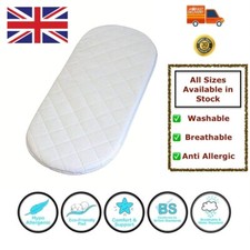 Baby Moses Basket Mattress Extra Thick Comfy and Allergen-Free Available in All