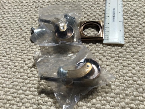 Brass furniture castors - 2x,