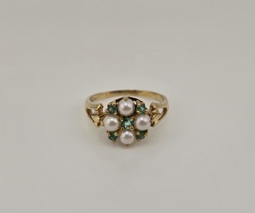 Vintage 9ct gold emerald - gold,
