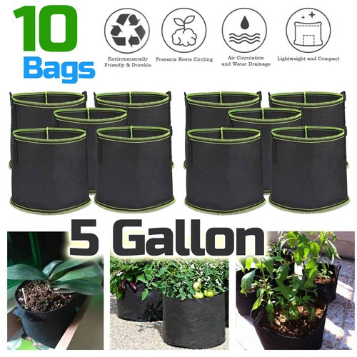 10x gallon fabric grow bags - 10x, 5