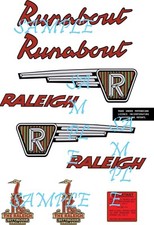 Raleigh Runabout RM6 in RED Set reproduction Decals Self Adhesive Vintage Moped