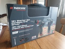 PARKSIDE Performance 12V Starter Set Cordless Drill Driver + Impact Driver NEW
