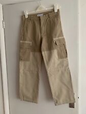 BOYS  ZARA BEIGE MIX CARGO TROUSERS SIZE 13-14 164cms EX COND
