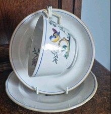 SPODE QUEEN’S BIRD (Y4973 BLUE GREY BODY)BREAKFAST TRIO CUP SAUCER & PLATE SET