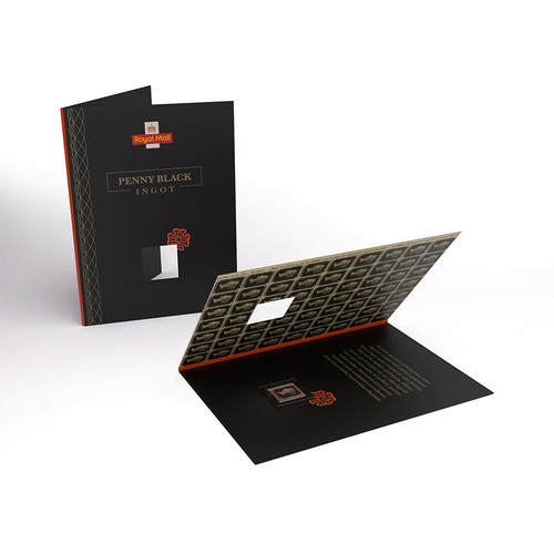 Penny black gold plated stamp - penny, gold-plated