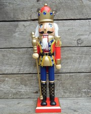 Luxury 38cm The Nutcracker Wooden Soldier w/Crown Christmas Festive Decor #2