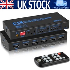 HDMI Matrix Splitter 4 in 2 out 4K 60Hz Optical output 3.5mm HDCP