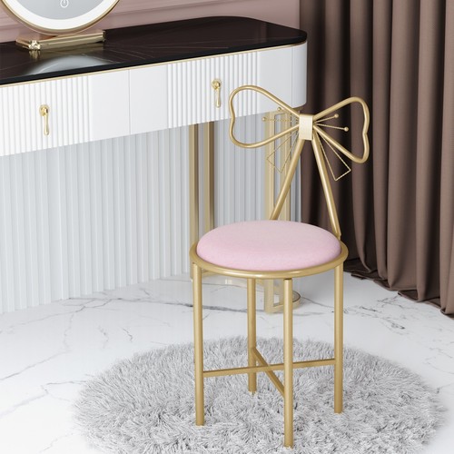 Velvet vanity stool sun - vanity, bow