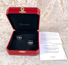 Cartier Cufflinks Double C Shaped 925 Sterling Silver Palladium Finish w/Box