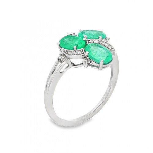 14ct white gold oval - 14ct, &