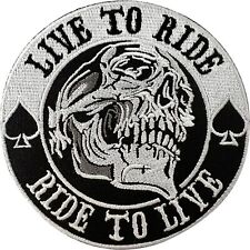 Biker Skull Spades Patch Iron