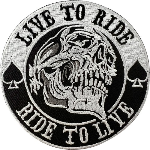 Biker skull spades patch iron - spades,