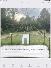 Tipi or Yurt door plans only.ingenious design by me. can be vertical or sloping.