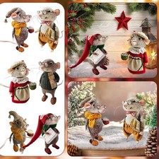 Cute Needle Felted Mouse Doll Handmade Christmas Holiday Home Docor Mice Gifts