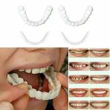 Snap On False Teeth Upper Lower Braces Dental Veneers Dentures Tooth Cover Set
