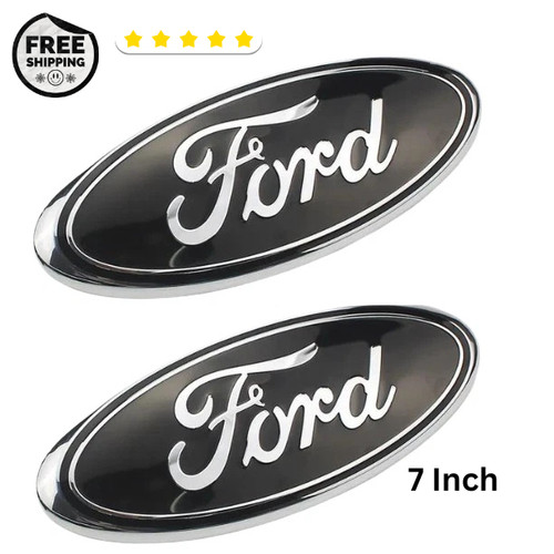 Ford black silver emblem - silver, 7