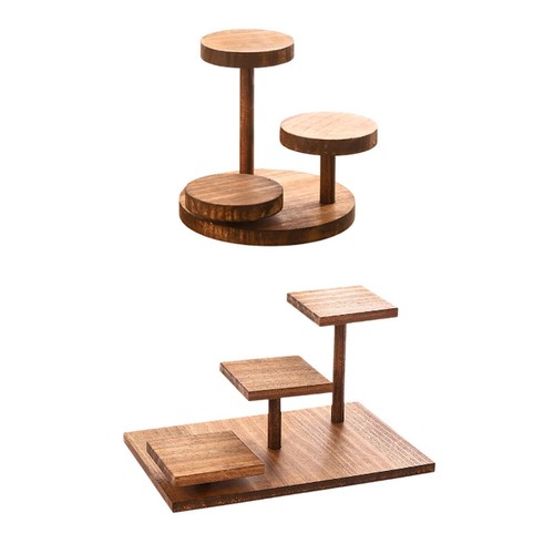 Wood cake stand tiered - wood,