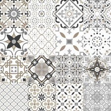 Waxed canvas by the meter - width 140 cm - cement tiles - gray