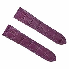 23MM LEATHER STRAP BAND FOR CARTIER SANTOS 100XL ALLIGATOR GRAIN PURPLE TOP QLTY