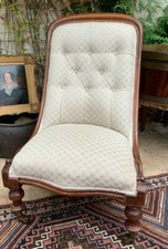 Victorian Mahogany Button Back