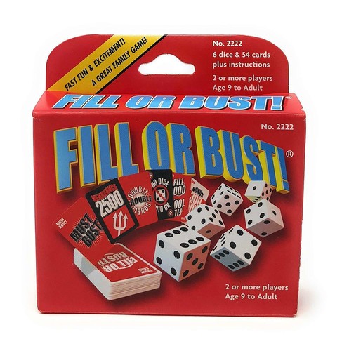 Fill bust dice card game - dice,