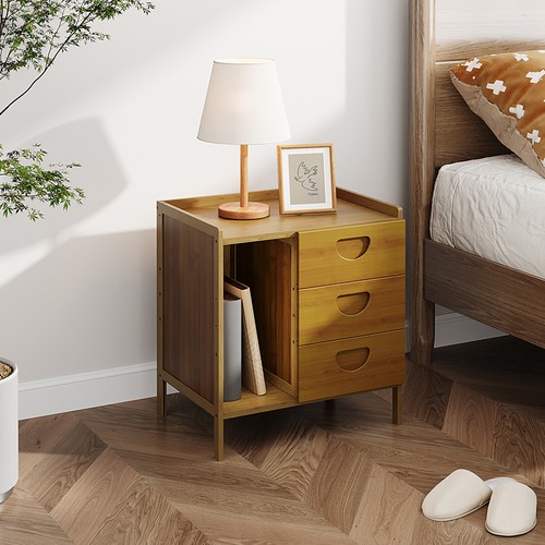 Wooden bedside table drawers - bedside,