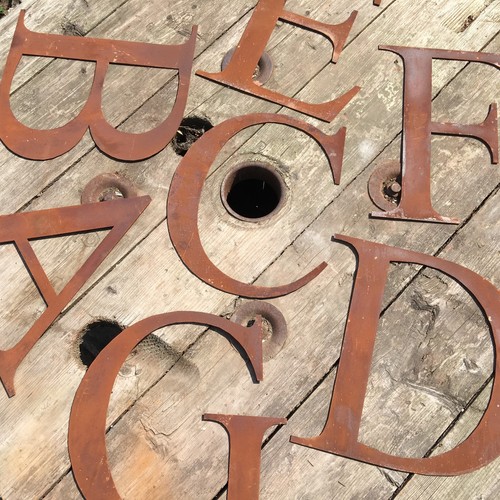 Large rusty letters - rusty, numbers