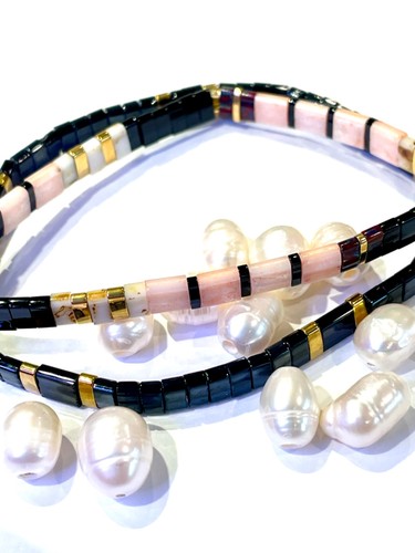 Pale pink black - pink,, gold