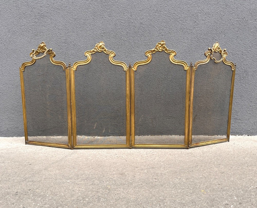 19th french brass - brass, fireplace