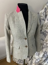 JOULES TWEED BLAZER JACKET 60% WOOL UK10 PORTMAN GREY FLECK, FULLY LINED, VGC