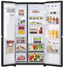 LG 638L American Fridge Freezer Matte Black No Frost Smart Inverter GSLC40EPPE