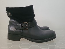 HISPANITAS BLACK LEATHER ANKLE BOOTS SIZE 6