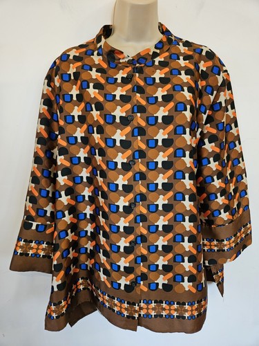 Zara brown orange 1970s retro - brown,