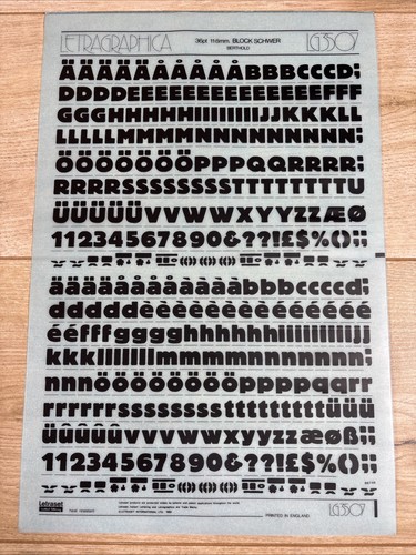 Letraset rub transfer - letraset,