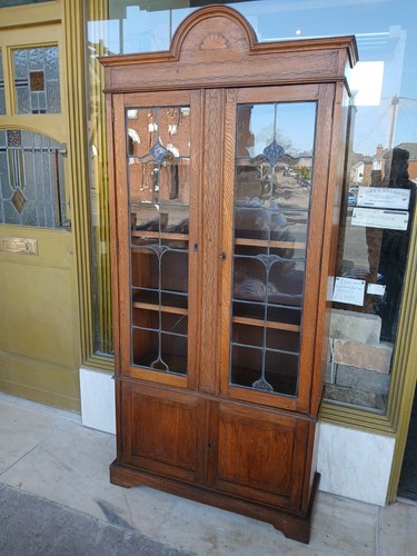 Antique oak bookcase display - antique,