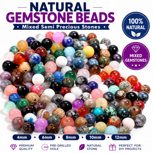 Natural mixed gemstone round - mixed,