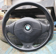 Genuine OEM BMW E36 M3 Z3 Tri Colour Stitch Black Leather Steering Wheel & bag