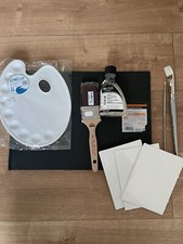 Atlantis Art Materials BrandNew (Sketchbook, Paintbrush, Palette, Gloss, Canvas)