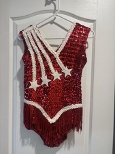 Vintage Red White Sequined
