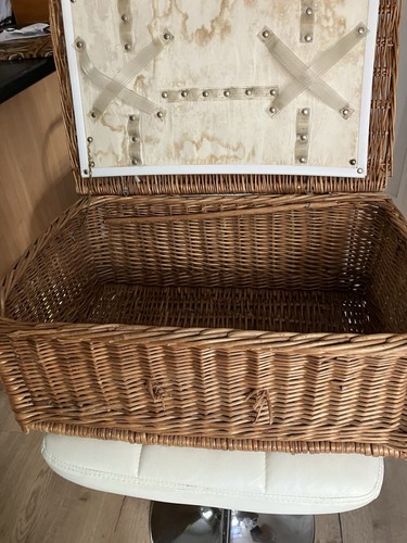 Vintage wicker picnic hamper - vintage,