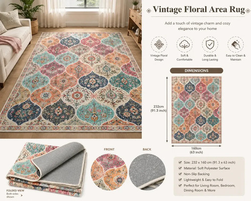 Large vintage floral - large, area