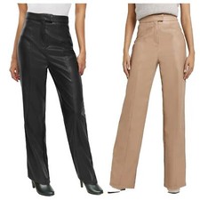 River Island Womens Faux Leather Look Trouser Straight Leg Party Stylish Casual