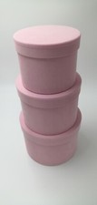 Light Pink Luxury Oasis Velvet Symphony Lined Hat Box Set of 3  