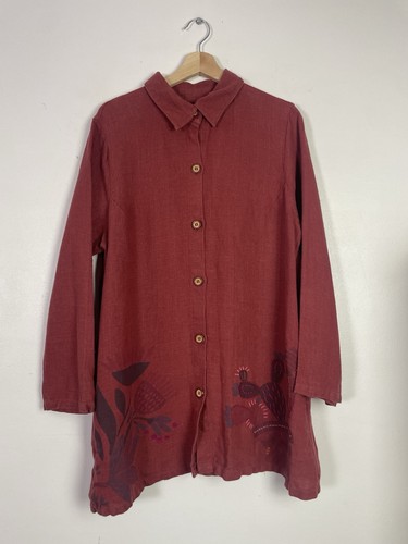 Gudrun sjoden burgundy linen - burgundy,