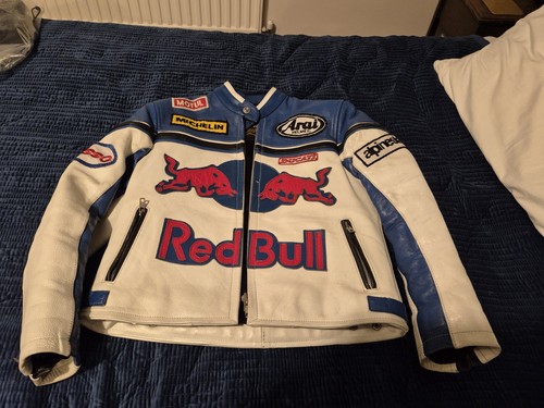Red bull leather biker jacket - red,